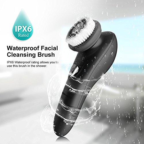TOUCHBeauty TOUCHBeauty Facial Brush for Men Skin Scrubber with Advanced 6 Degree Oscillating Vibration Cleansing Technology, Waterproof Men's Facial Exfoliator Massager Black TB-1487