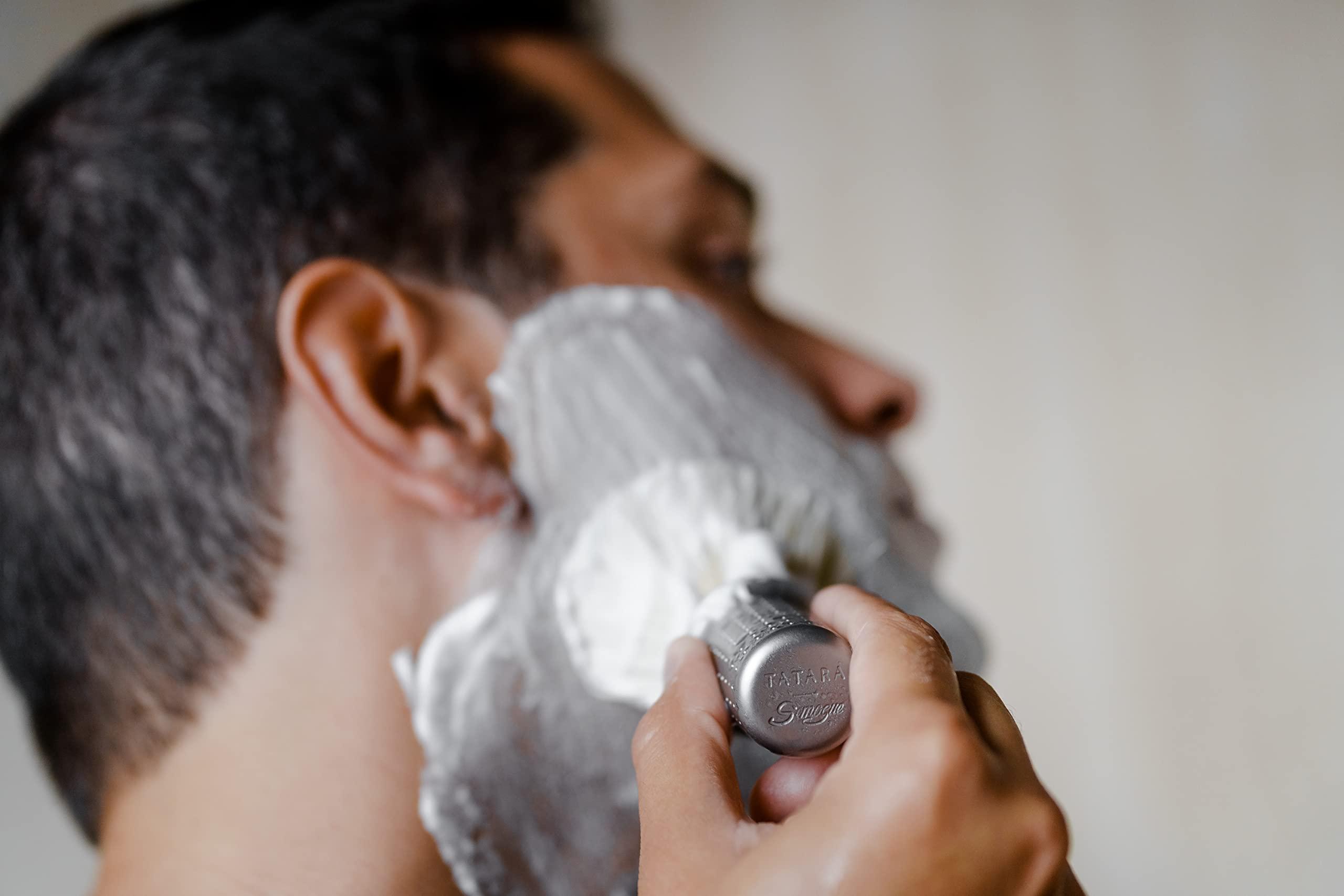 Tatara Tatara Masamune Shaving Brush | Classic Shaving Brush | Eco-Firendly | Stainless Steel (Finest Badger, Dark)