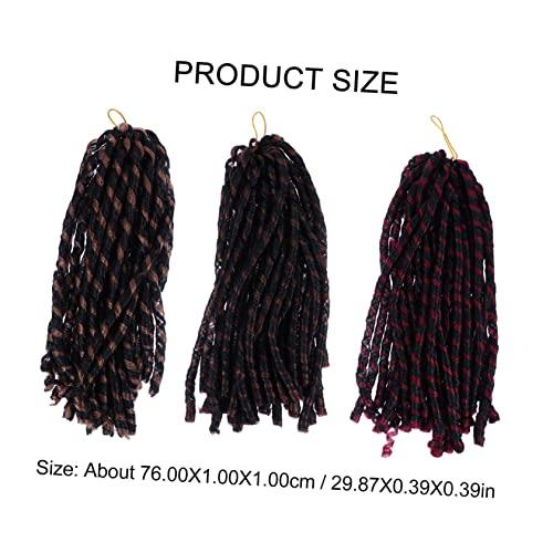 BESTOYARD BESTOYARD 3 Pcs Wig Dirty Braid African Curly Wigs bray wyatt Curly Full braiding hair black havana fake dreads wig womens wigs dread wig clothing crochet Domestic Silk (Polyester Fiber) man