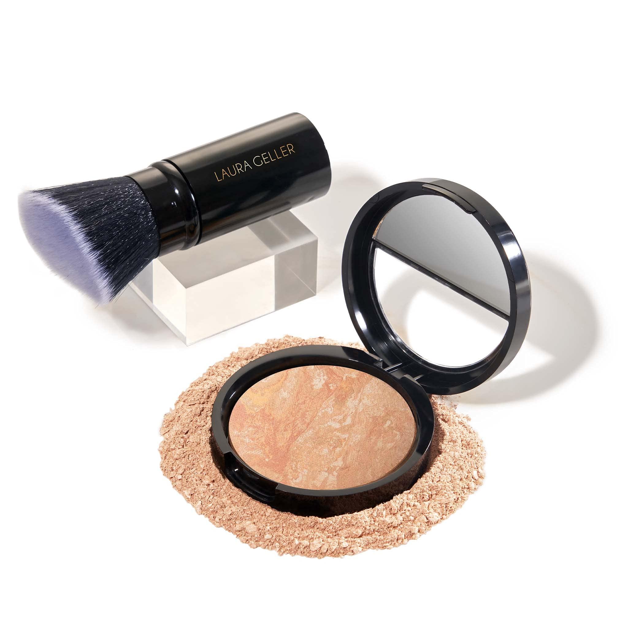LAURA GELLER NEW YORK LAURA GELLER NEW YORK 59mm Baked Balance-n-Brighten Foundation with Kabuki Brush Makeup Set, Light