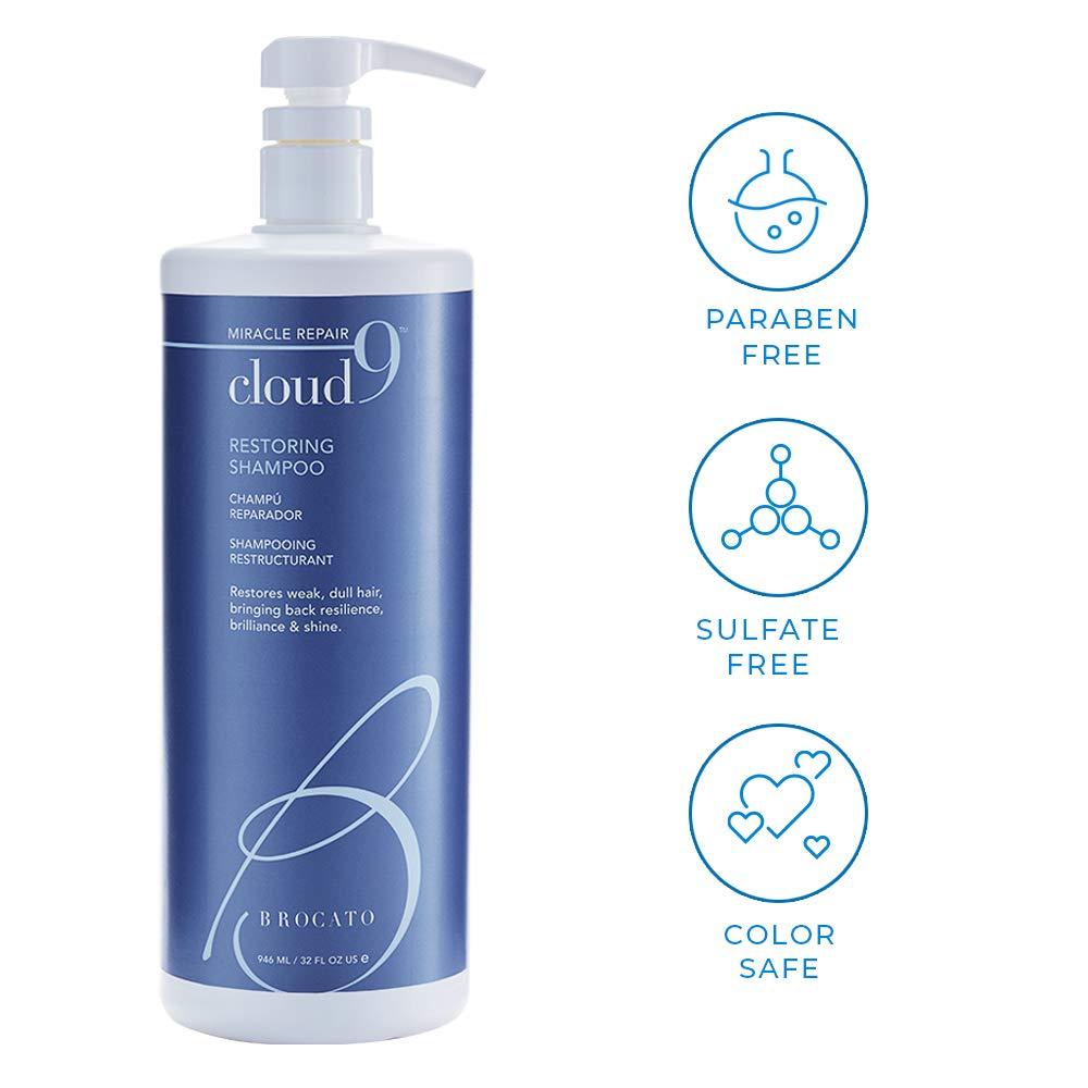 Brocato Brocato Cloud 9 Shampoo & Conditioner Liter, 32oz & Actives Enhancing Serum | Shine Booster & Conditioning Hair Agent | Replenishing Oils, Repair & Smooth Hair | Perfect For Straight or Curly Texture