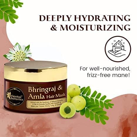 SEASOL Bhringraj & Amla Hair Mask, No SLS/Sulphate, Paraben, 200ml - For Long, Strong & Smooth Hair - Strengthens Hair, Promotes Growth