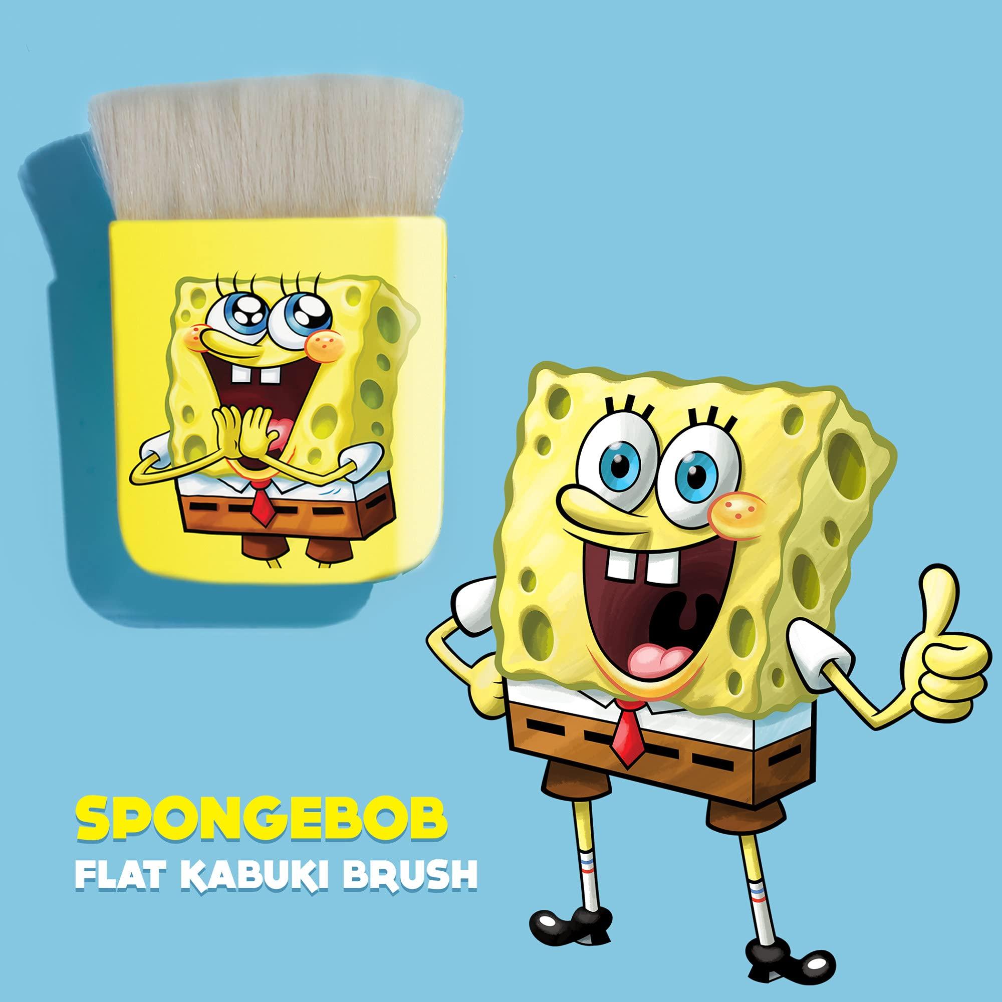wet n wild Wet n Wild 1114236, Flat Kabuki Brush Squarepants Makeup Tools Flat Foundation + Highlighter Brush, SpongeBob