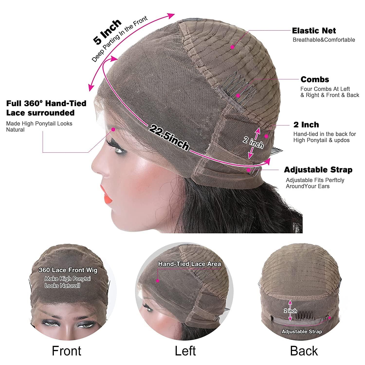 catti catti 360 Lace Front Wigs Human Hair 32 Inch Lace Front Wig Body Wave Full Lace Frontal Human Hair Wigs for Black Women 360 HD Lace Front Wigs Human Hair Pre Plucked 180 Density (Full Lace Wig)