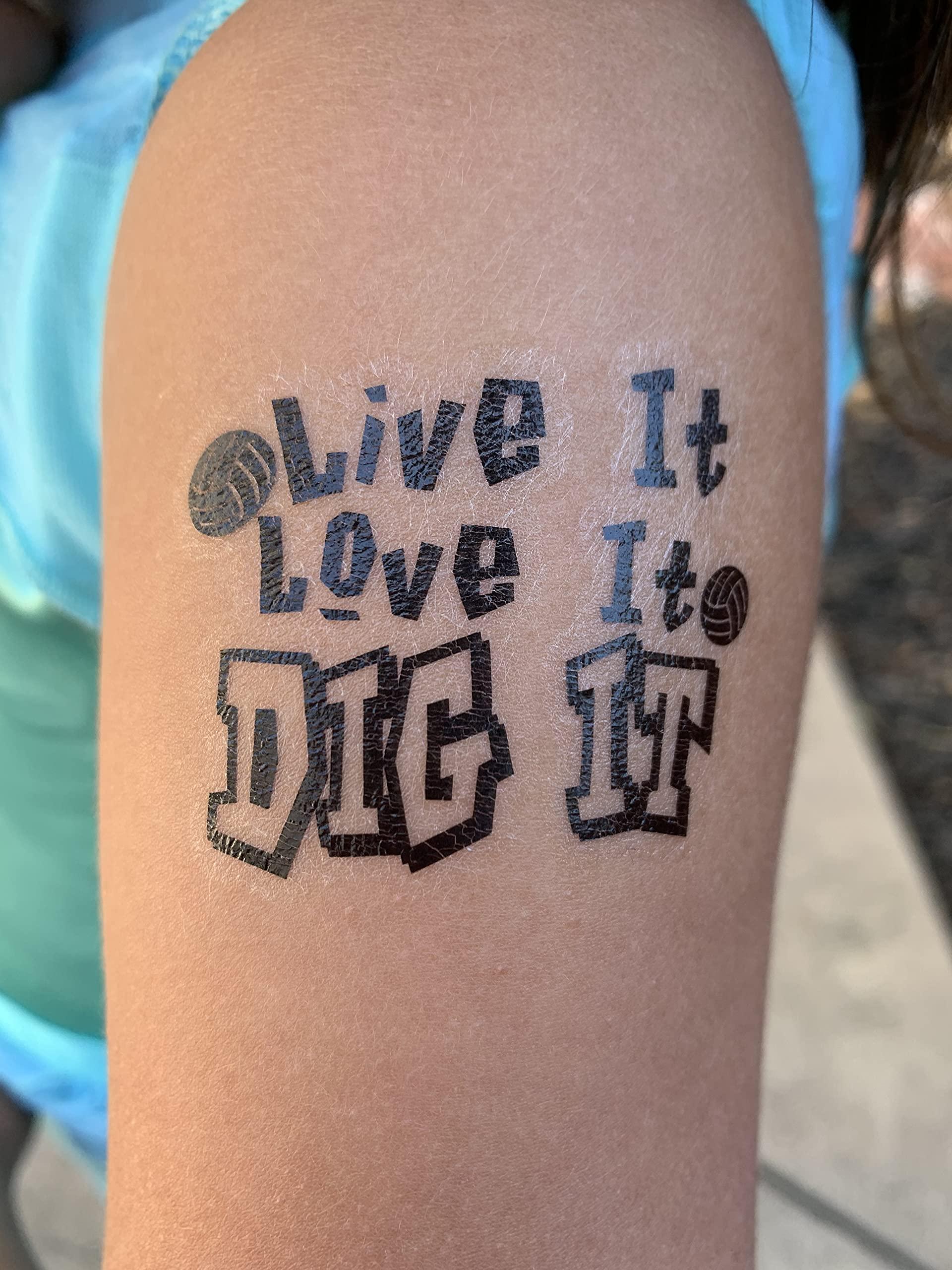 Daisy Lane Volleyball Gift for Girls, Team Player Temporary Tattoo, Pack of 24, Individually Cut