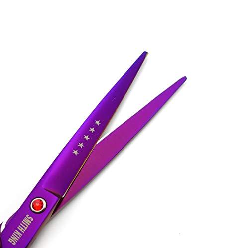 Smithking 7.0 Inches Professional hair cutting thinning scissors set with razor (Violet)