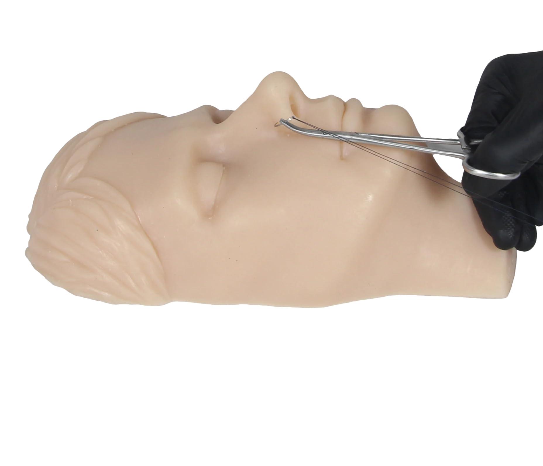 JUYO VONSAN JUYO VONSAN Injection Training Mannequin Face Silicone Head Facial Injection Face Nose ModelNot TPE for Piercing Tattoo Practice Medical Student (Man Head)