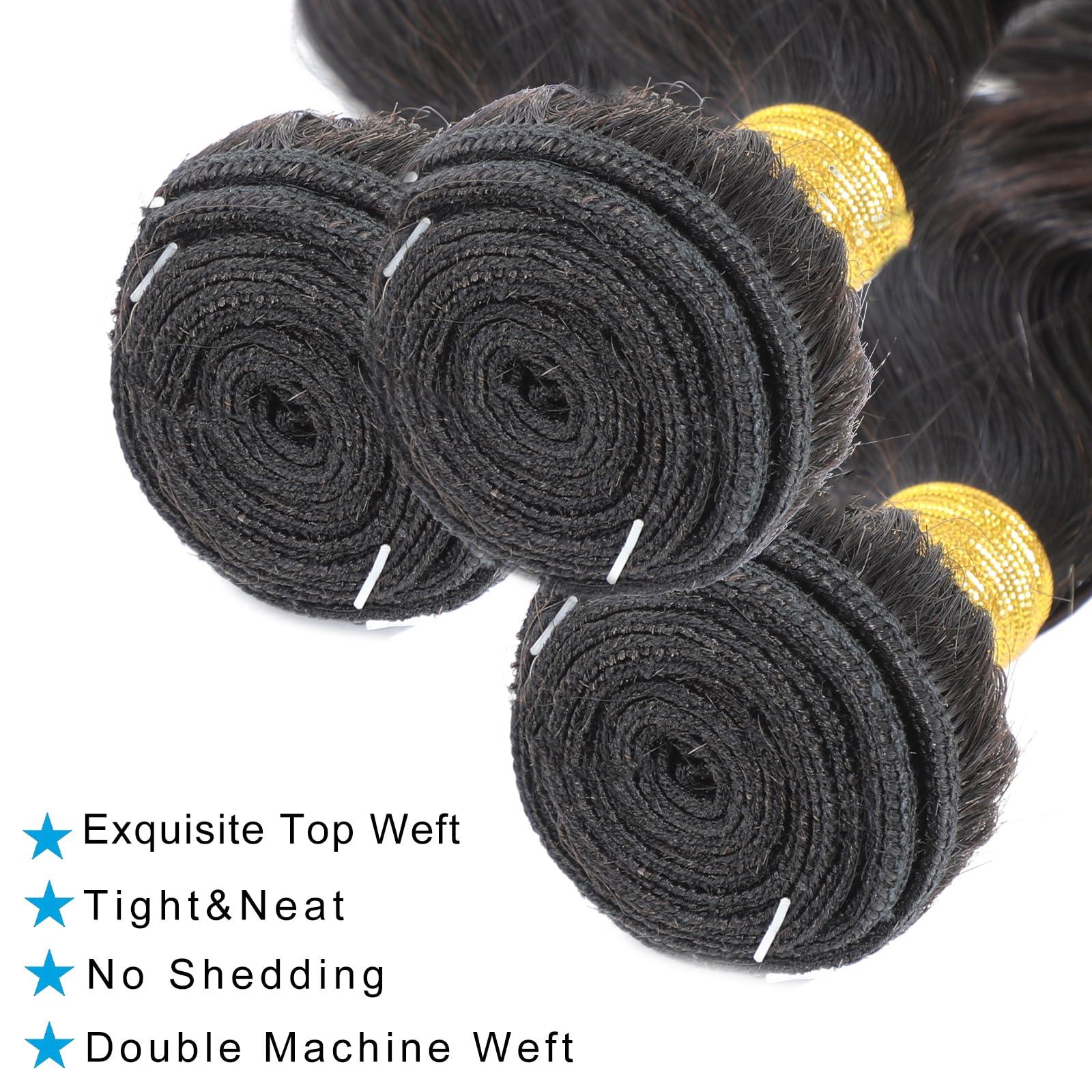 YAREESONG YAREESONG 40 Inch Bundles Body Wave Human Hair Bundles 12A Grade Brazilian Hair Bundles 100% Unprocessed Weave Bundles Human Hair40 inches bundles