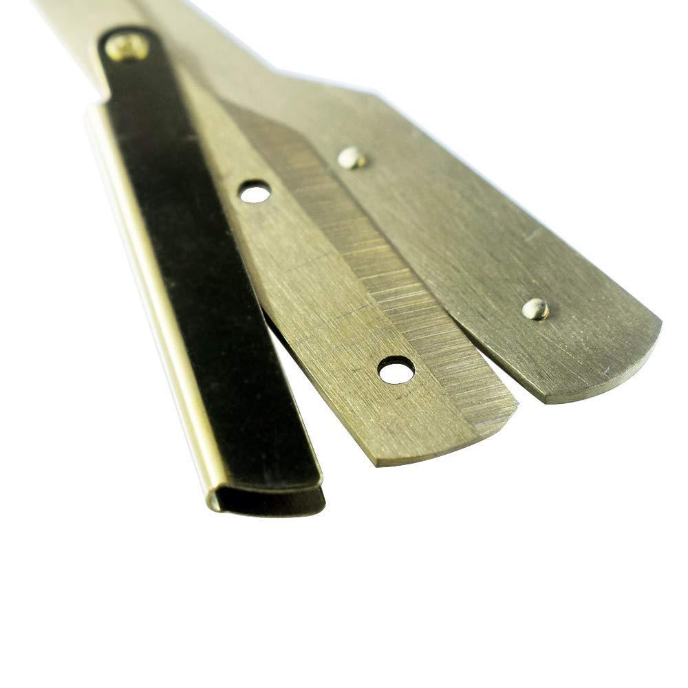 DREZUR Sicastar Stainless Steel Straight Edge Barber Shaving Razor Folding Straight Razor Single Edge Replaceable Blades fit for All of Double Edge Razor Blades (Gold)