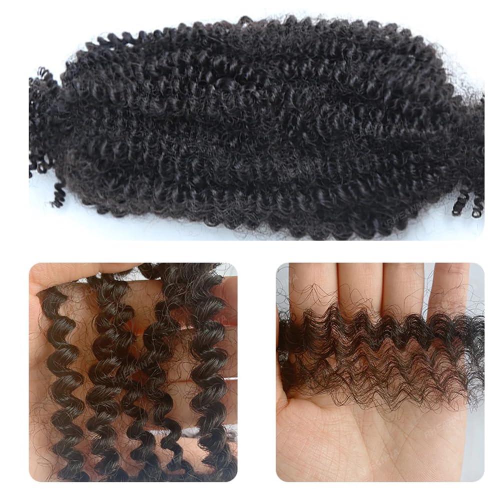 RHEANNA RHEANNA Human Afro Kinky Curly Hair For Twist Braids No Weft Double Drawn Twist Hair Extensions Braiding Afro Kinky Bulk Human Hair For Twist 100g/bundle 20\" 20\"