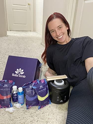 Bella Verde Bella Verde Wax Warmer Home Waxing Kit - Wax Kit for Hair Removal Wax Pot Professional with LED Display and 8 Bags Painless Hard Wax Beans, 20 Wax Sticks for Face, Legs, Arms, Bikini