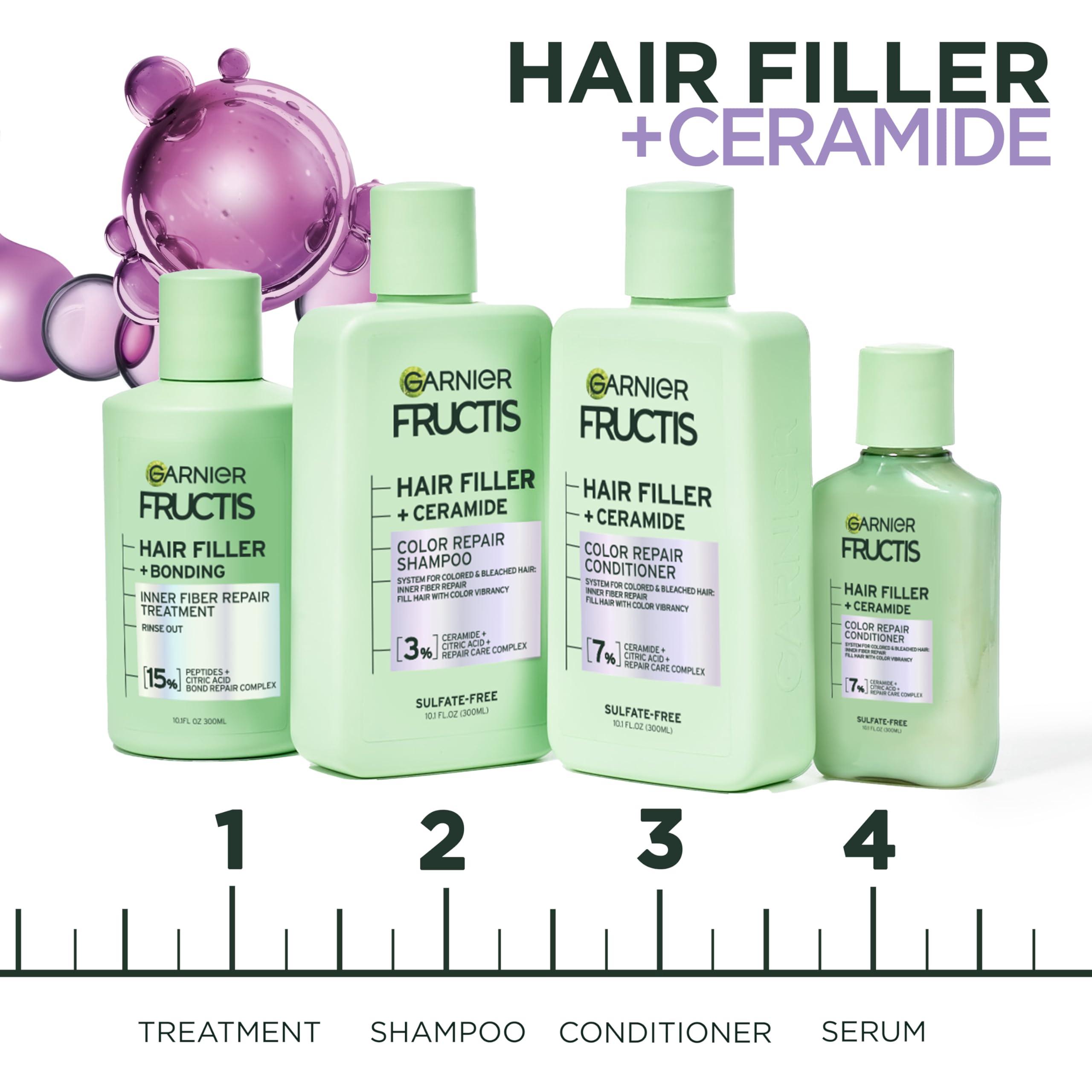 Garnier Garnier Fructis Hair Filler Bonding Pre Shampoo Hair Treatment + Color Repair Shampoo and Conditioner + Serum Set with Ceramide, 4 Items, 1 Kit