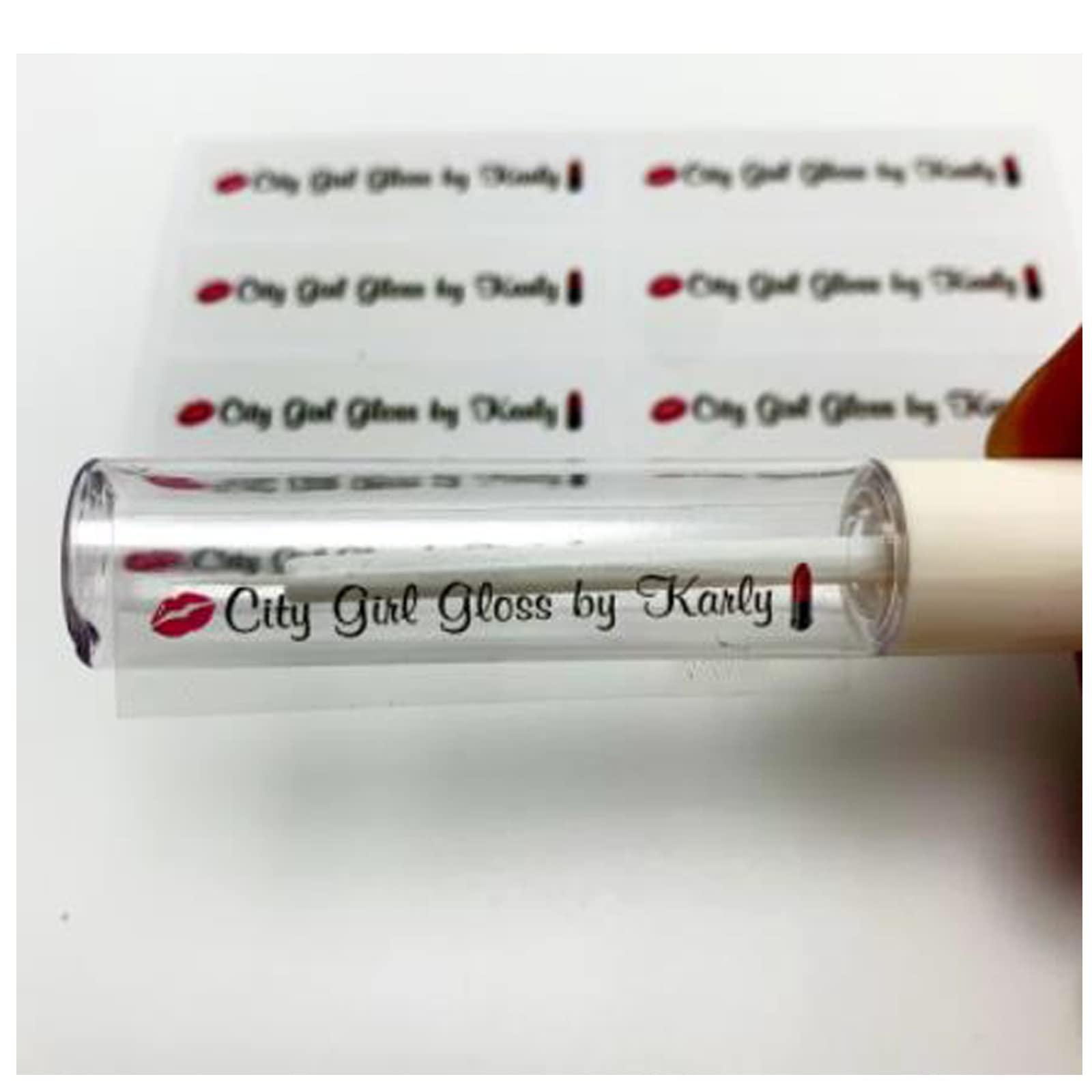 HHWY HHWY 100PCS Clear Lip Gloss Labels Personalized Custom Logo Eyelash Stickers for Lip Stick DIY Personalized Transparent Chapstick Labels Lip Balm (1x3cm)