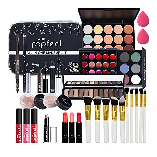 CREAMOON Creamoon All in One Multipurpose Makeup Kit for Women Full Kit, Beauty Kit Include Lipstick Set Eye Shadow Eyebrow Pencil Lip Gloss Cosmetic Brush Eye Makeup(20 Pcs)(993A4LV6O12NG1150X3Q1PQ8)