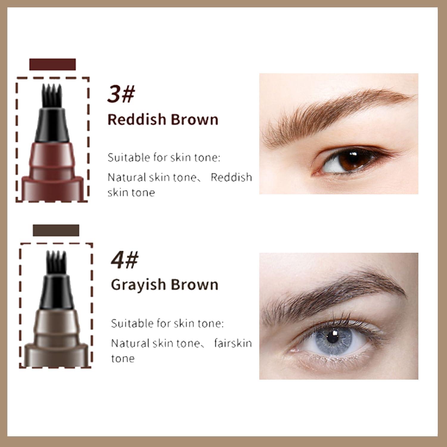 Bekoeen Magic 3D Microblading Eyebrow Pencil, Waterproof Eyebrow Pen,4 Tip Tip Tattoo Pencil Creates Natural Looking,Waterproof Makeup Fine Stroke Microblading Eyebrow Pencil (B)