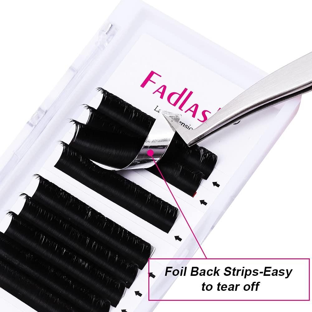 FADLASH Mega Volume Lash Extensions 0.03-0.10mm C D CC DD L Curl 8-30mm Length Easy Fan Volume Lashes Self Fanning Eyelash Extensions 2D-20D (0.05-CC, 9-17mm Mix)