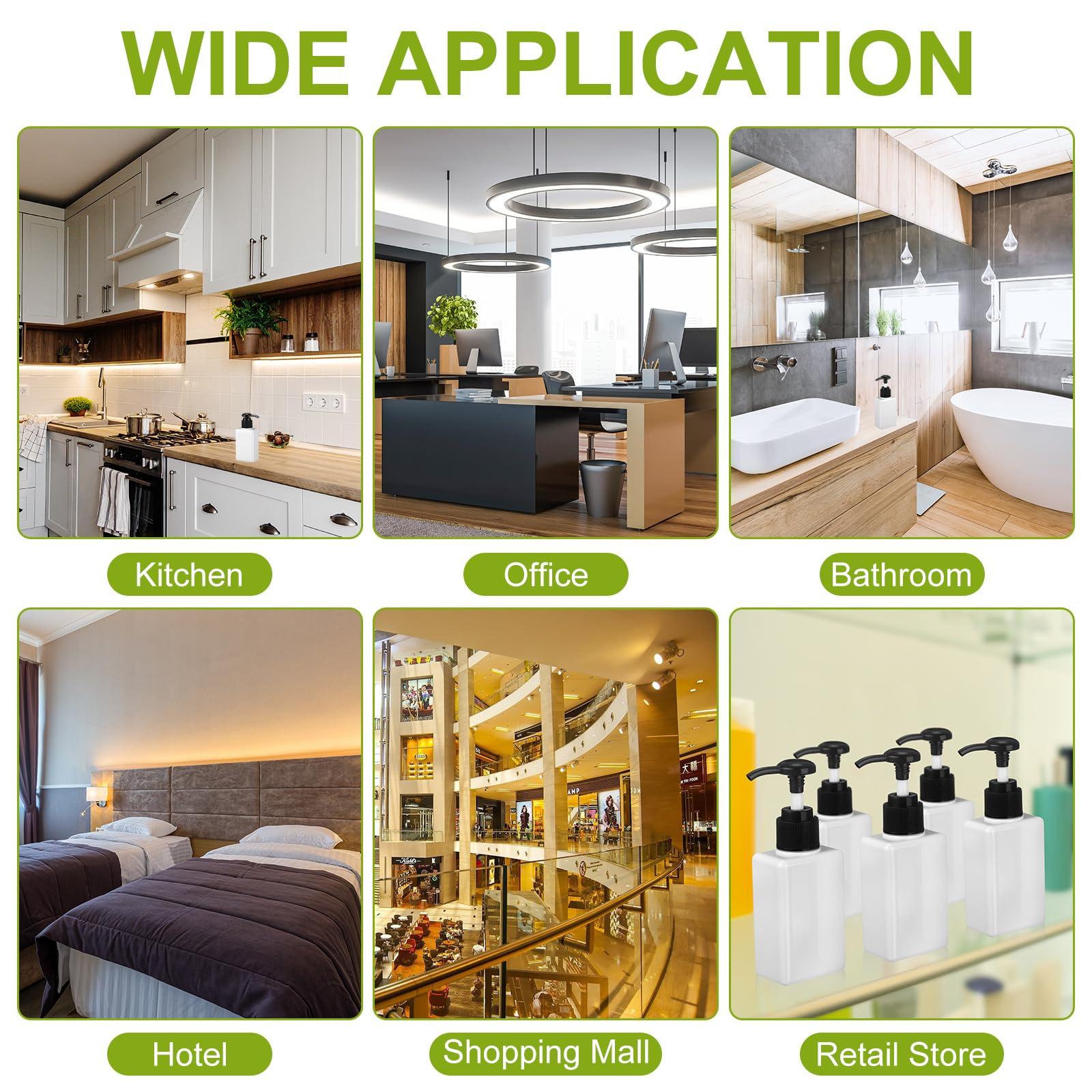 Domensi Domensi 12 Pcs 100ml /3.4 oz Pump Bottle Mini Travel Bottles Small Dispenser Bottles Plastic Pump Lotion Dispenser Empty Bottle Square Dispenser Travel Size Containers Toiletries (White)