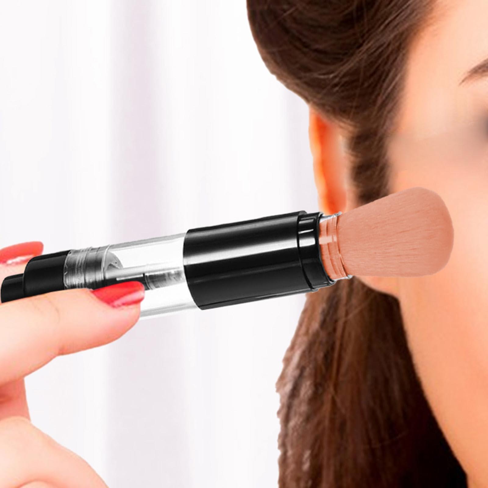 Generic Refillable Powder Brush, Refillable Powder Brush for Loose Powder, Soft Bristles Retractable Makeup Powder Brush, Portable Travel Powder Brush for Makeup Beginners Beauty Lovers