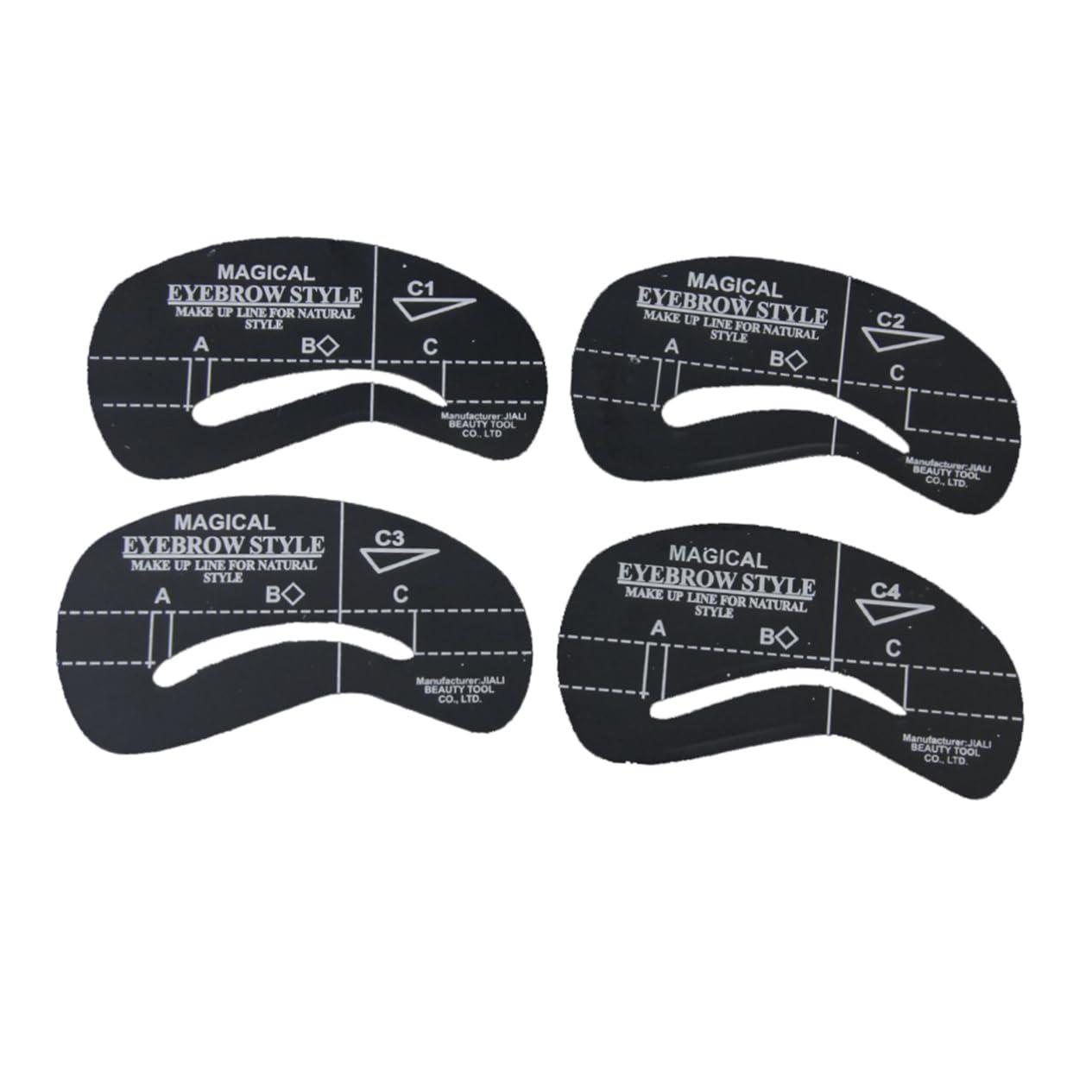 Housoutil Housoutil 72 Pcs 6 Sets Eyebrow Template Stencils Refill Liner Shapers Formula Curler Eyelashes Lip Lids Kits Pre Retractable Eyebrow Stencil Template Eyebrow Stencils White