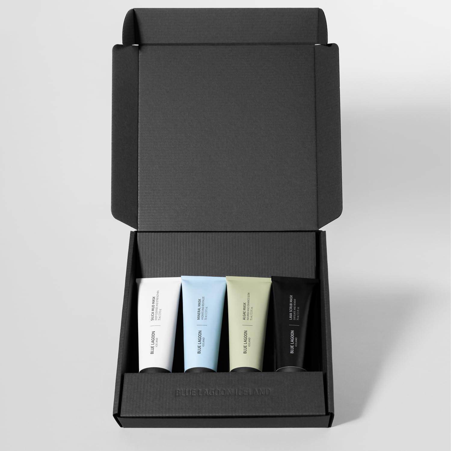 Blue Lagoon Iceland Blue Lagoon Skincare Signature Masks - Bioactive Face Masks - Silica Mud Mask - Algae Mask - Mineral Mask - Lava Scrub Mask - Purify/Moisturize/Exfoliate & Nourish Skin - Full size Set-4pcs
