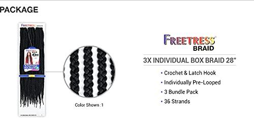 Fisher-Price FreeTress Crochet Braids 3X Individual Box Braid 28" (1-pack, T27)