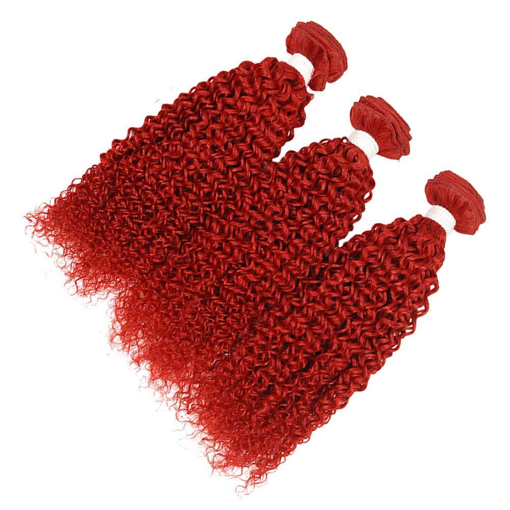 Tony beauty hair Tony Beauty Hair Red Kinky Curly Human Hair Bundles Birght Red Brazilian Virgin Hair Weaves Kinky Curly Red Color Human Hair Weft Extensions Pure Red 3 Bundles Lot Mixed Length (22 24 26)