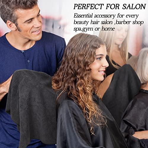 Shimeyao 26 Packs of Bleach Proof Salon Towels Absorbent Microfiber Towels Bleach Resistant Salon Hand Towels for Gym, Bath, Spa, Shaving, Shampoo, Home Hair Drying, 16 x 28 Inches (Black)