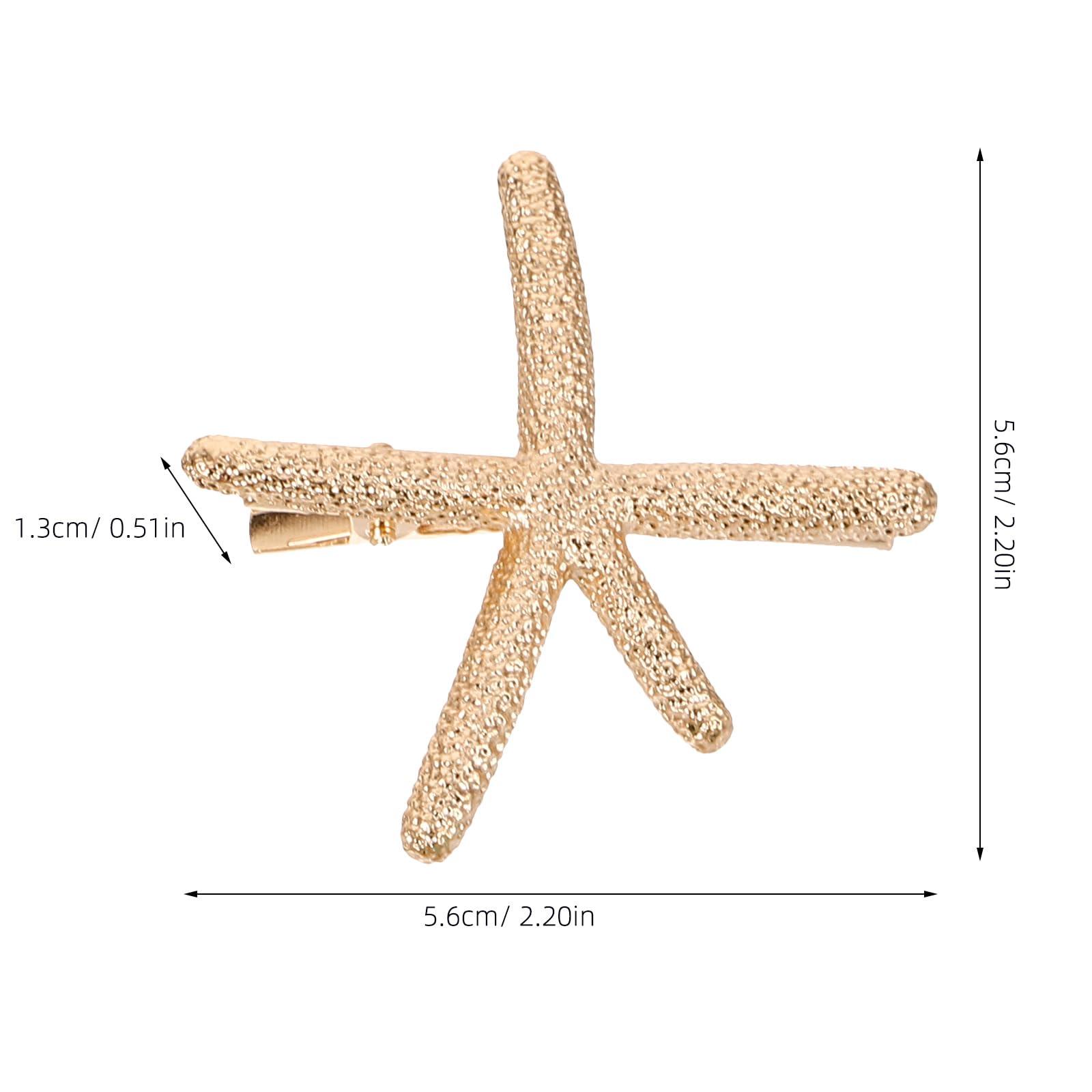 LOGOFUN LOGOFUN 4Pcs Ocean Themed Hair Clip Glitter Seashells Starfish Hairpins Metal Seashell Starfish Hair Styling Tools for Women Girls Summer Holiday Beach Theme Theme Party Hair Accessories