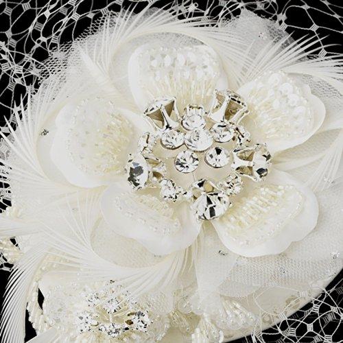 zynya Women's Bridal Hat and Bird Cage Wedding Veil - IVORY