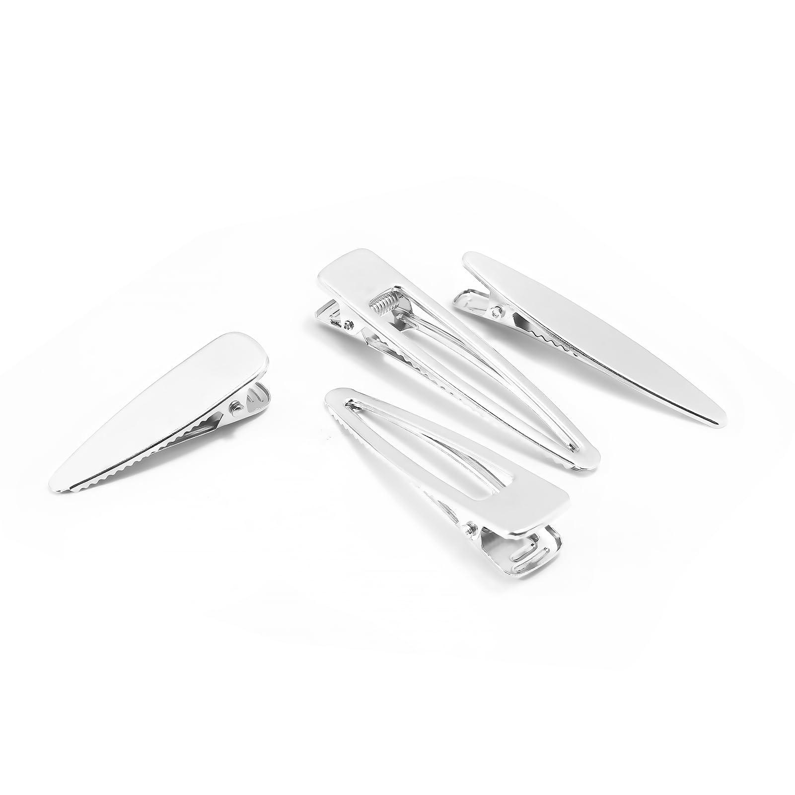POMCOUS 20PCS Silver Metal Duckbill Hair clips for Women Thin Hair,Diy Anti-slip Styling Barrettes for Thick hair,No Crease Duck Billed Hair Clip for Girls (Basic model 1)