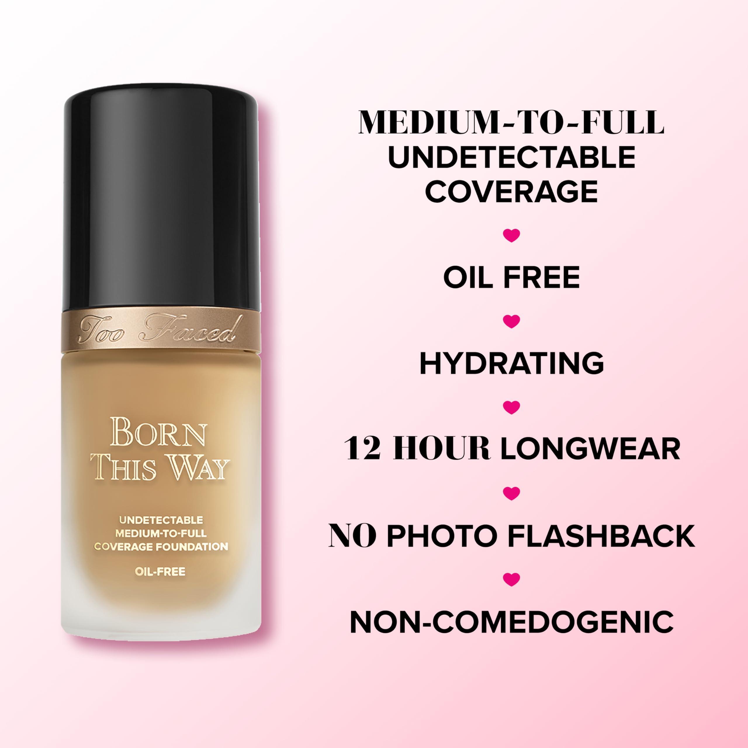 Too Faced Too Faced Born This Way Natural Finish Longwear Liquid Foundation | Medium-To-Full Coverage | Hydrating + Oil Free, 1 Fl Oz, Tiramisu