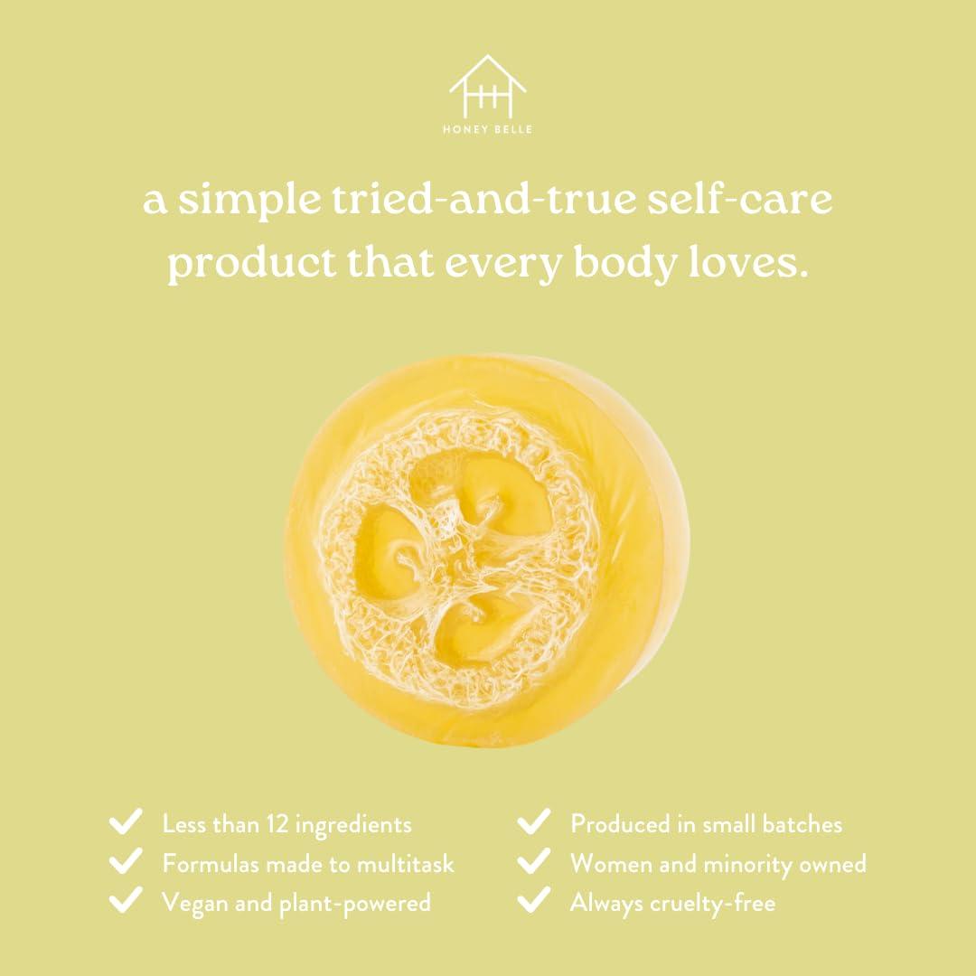 Honey Belle Honey Belle Green Tea Cucumber Exfoliating Loofah Soap 2-Pack - Exfoliating Bar Soap with Loofah Inside - Cleansing, Moisturizing, Nourishing, Scrubby Soap - Plant-Based, Eco-Friendly, Vegan