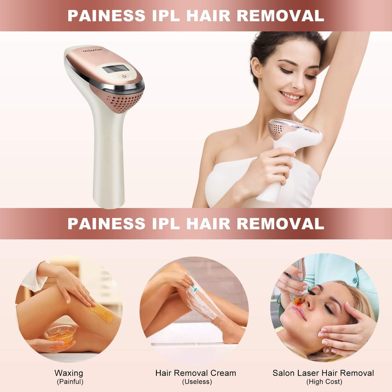 MiSMON Laser Hair Removal for Woman and Men, Permanent IPL Laser Hair Removal 300,000 Flashes Home Use Hair Remover Device for Bikini, Face, Legs, Arms, Armpits
