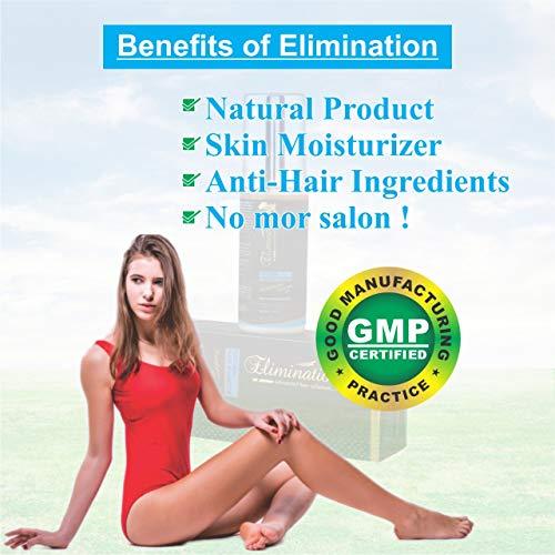 Elimination Elimination Natural Hair Inhibitor for Permanent Reduction of Unwanted Body & Facial Hair in Men & Women - Pack of 1