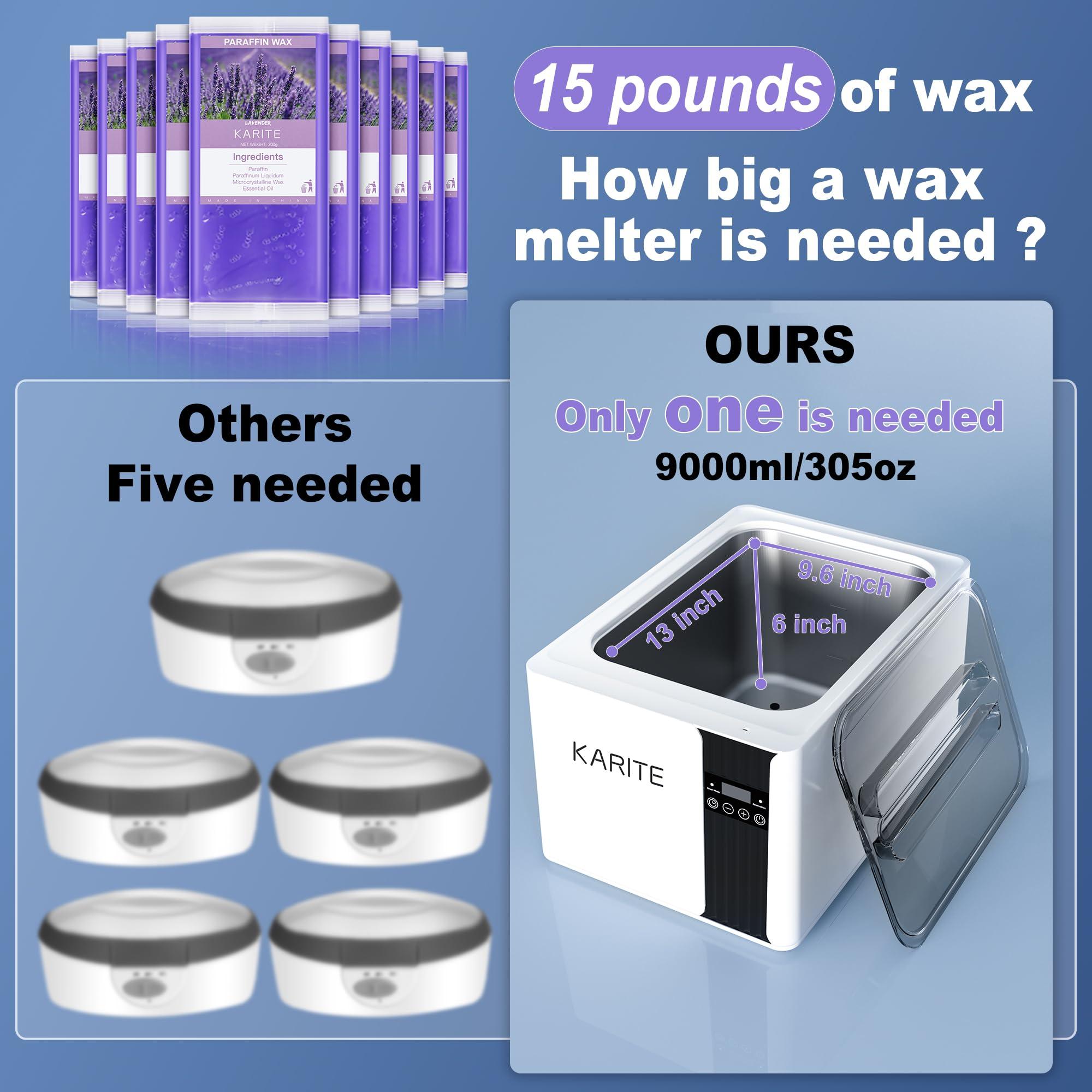 Karite KARITE Paraffin Wax Machine for Hands and Feet, 9000ml Paraffin Wax Bath with Auto-Timer, Smart Mode, Precision Temperature Control, Paraffin Wax Warmer Kit with 26PCs Refills