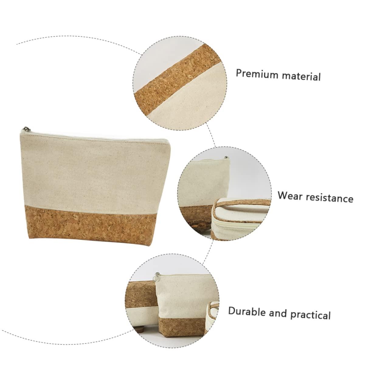 minkissy minkissy Convenient Travel Makeup Bag Cotton Toiletry Bag Wood Grain Wash Bag Portable Girl Cosmetics Storage Bag Safe Accessory Storage