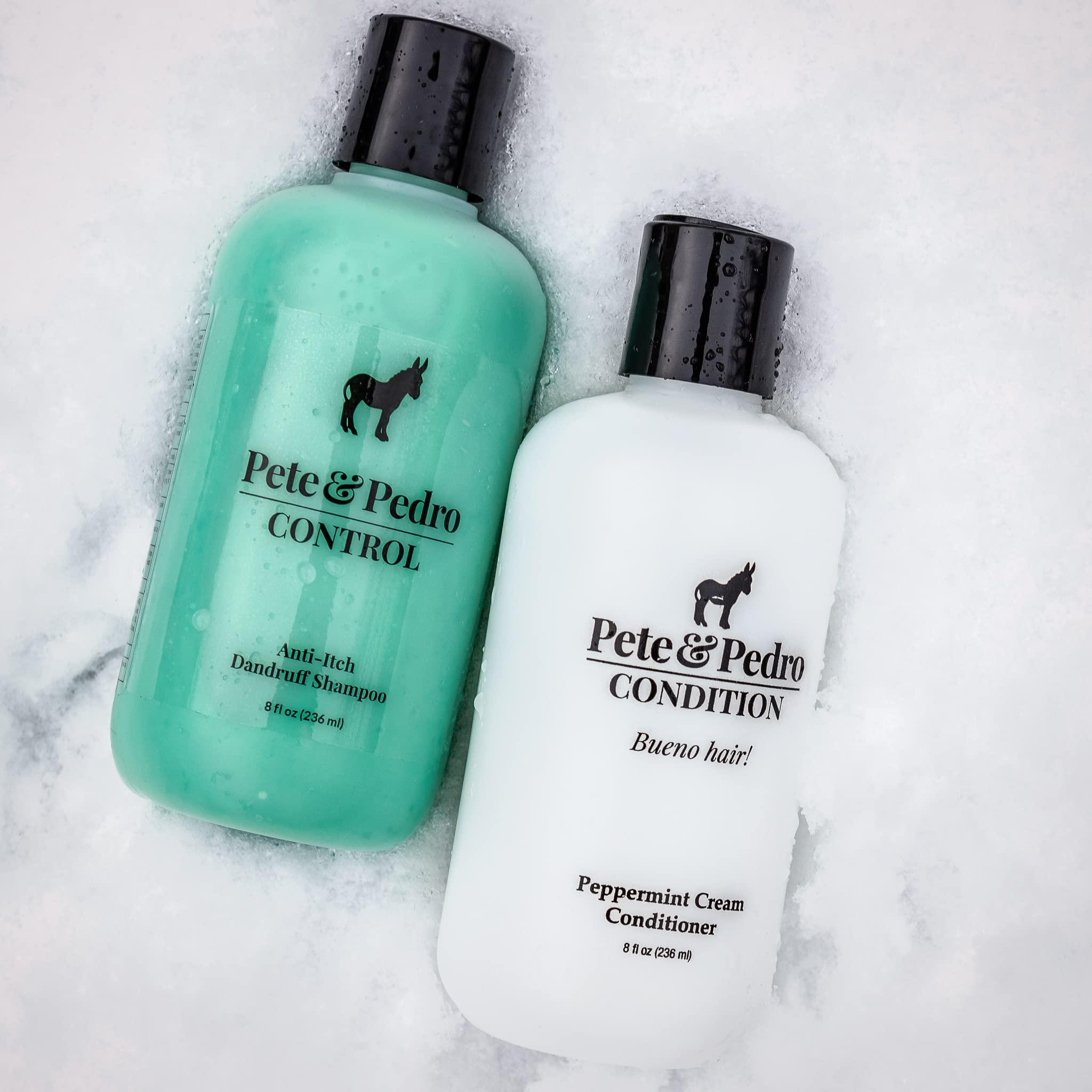 Pete & Pedro Pete and Pedro Control and Conditon Combo | Extra-Strength Dandruff & Anti-Itch Medicated Coal Tar Peppermint Shampoo Plus Restorative Peppermint Conditioner {Featured on Shark Tank}