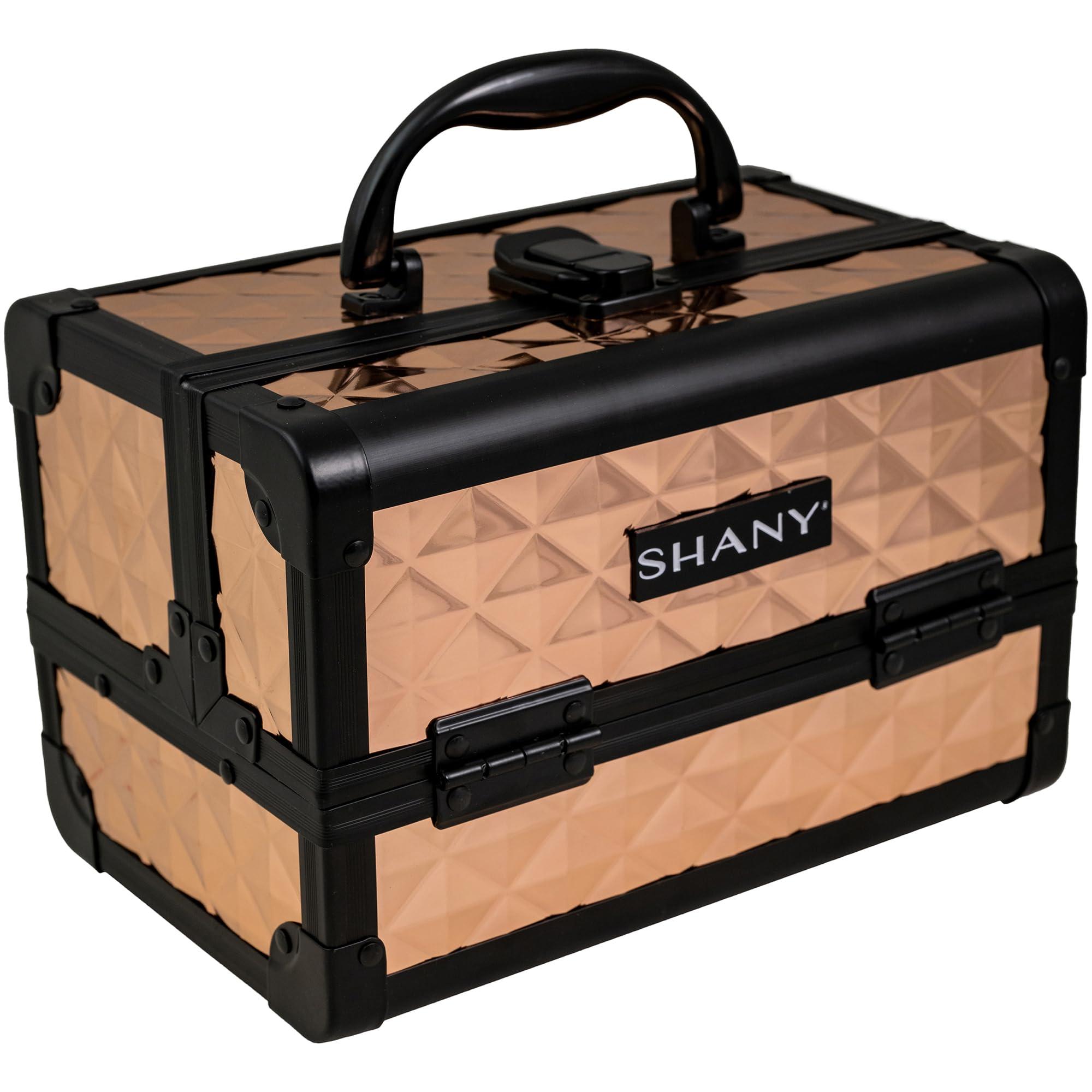 SHANY SHANY Chic Makeup Train Case Cosmetic Box Portable Makeup Case Cosmetics Beauty Organizer Jewelry storage with Locks, Multi trays Makeup Storage Box with Makeup Mirror - ROSA