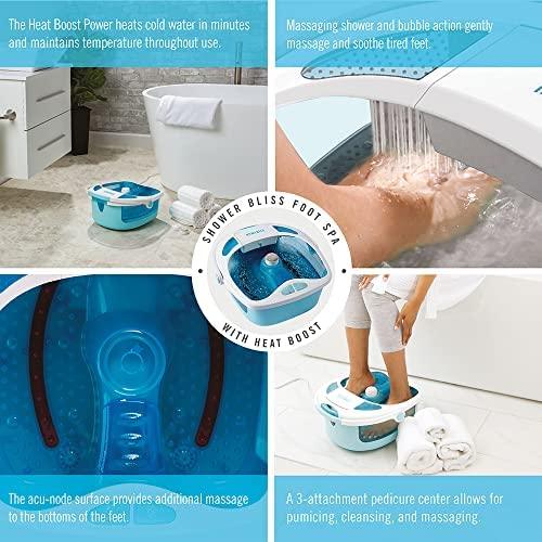 Homedics HoMedics Shower Bliss Foot Spa, Shower Massage Water Jets, Pedicure Center with 3 Attachments, Toe-Touch Control, FB-625H