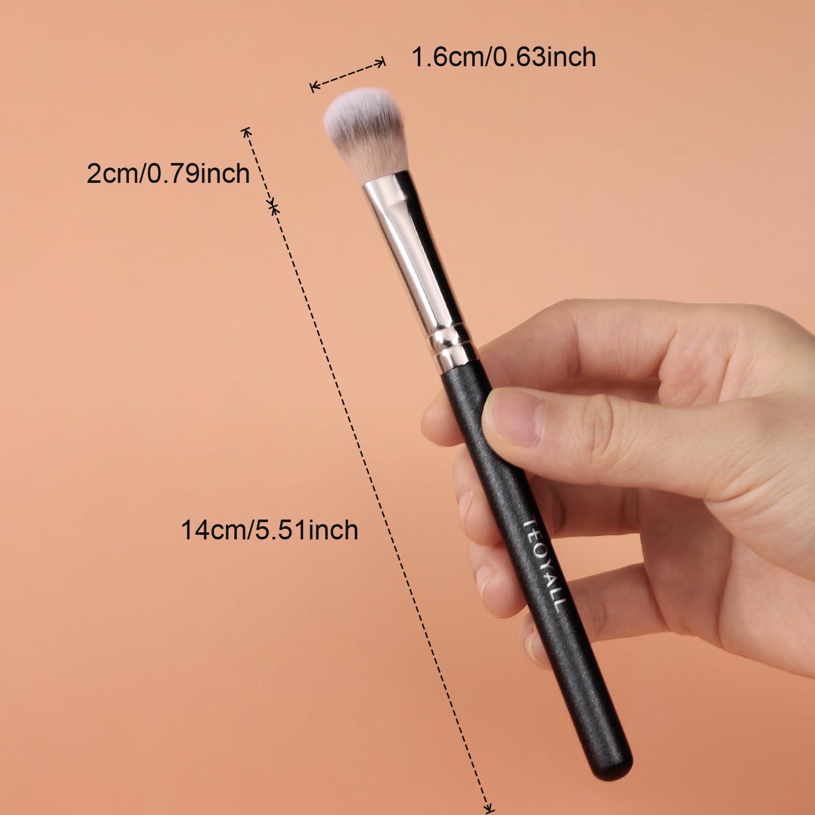 TEOYALL TEOYALL Highlighter Brush, Small Plush Fluflly Synthetic Bristles Tapered Under Eye Setting Brush for Bronzer Cheek with Loose Powder