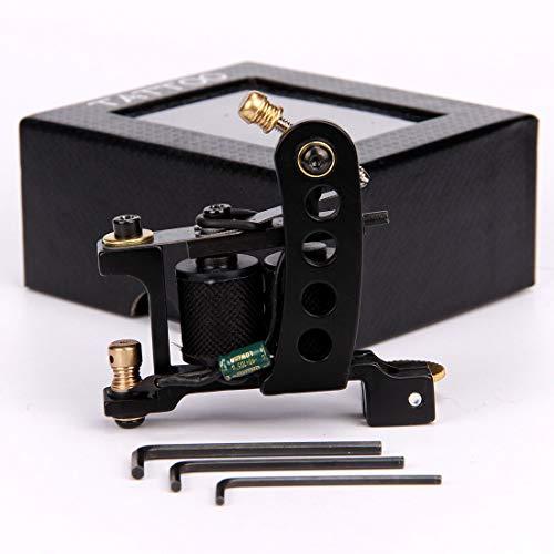 TAONE Professional Tattoo Coil Mahine Handmade Wire Cutting Iron Tattoo Machine Gun 10 Wrap Coils 28mm Frame Liner Shader Custom Carbon Steel for Tattooist (Shader)