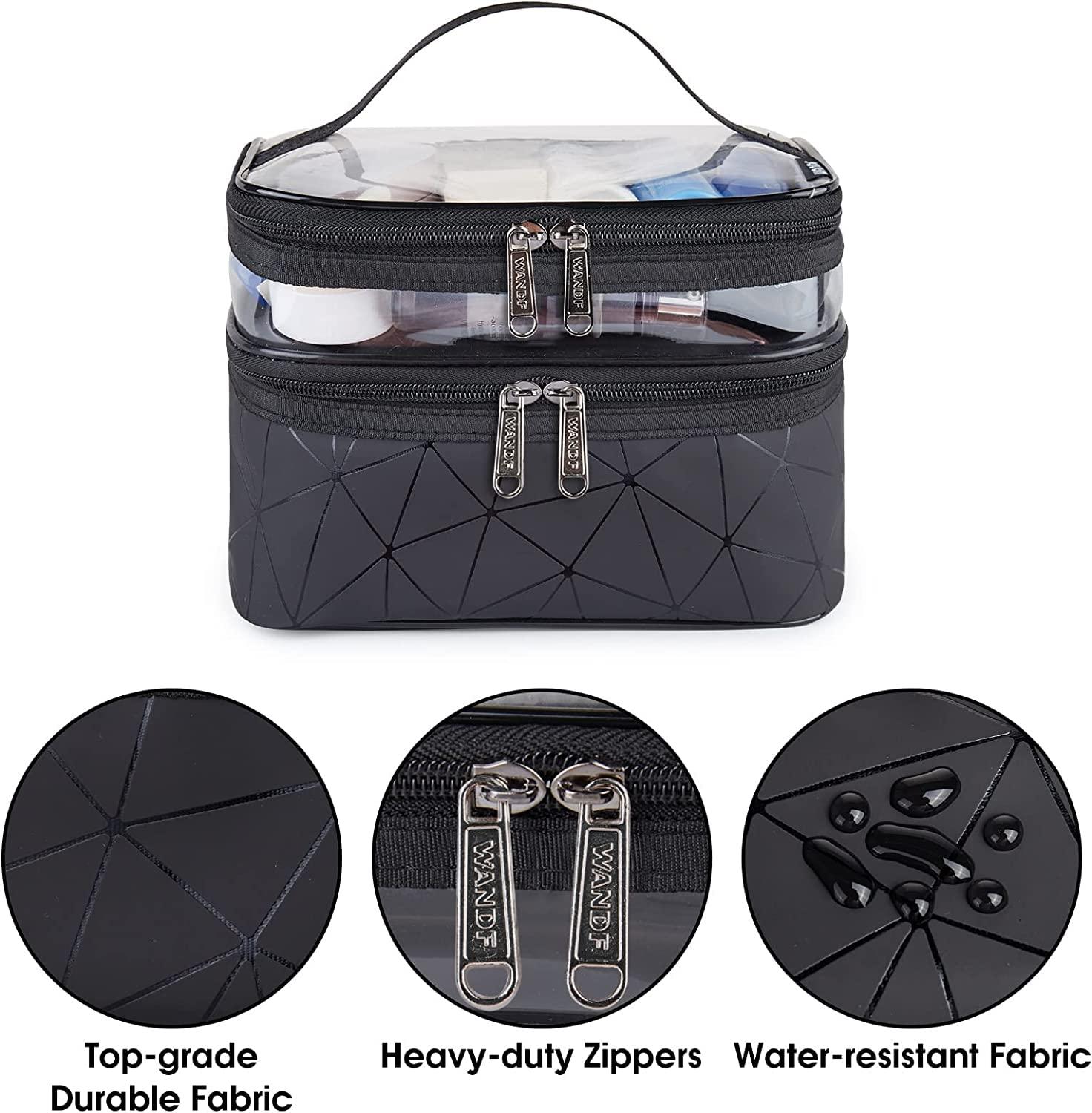 GYORI GYORI Makeup Bag,Large Travel Makeup Bag Organizer Cosmetic Bags for Women Washable Make Up Bag Makeup Organizer Case with Dividers - Large
