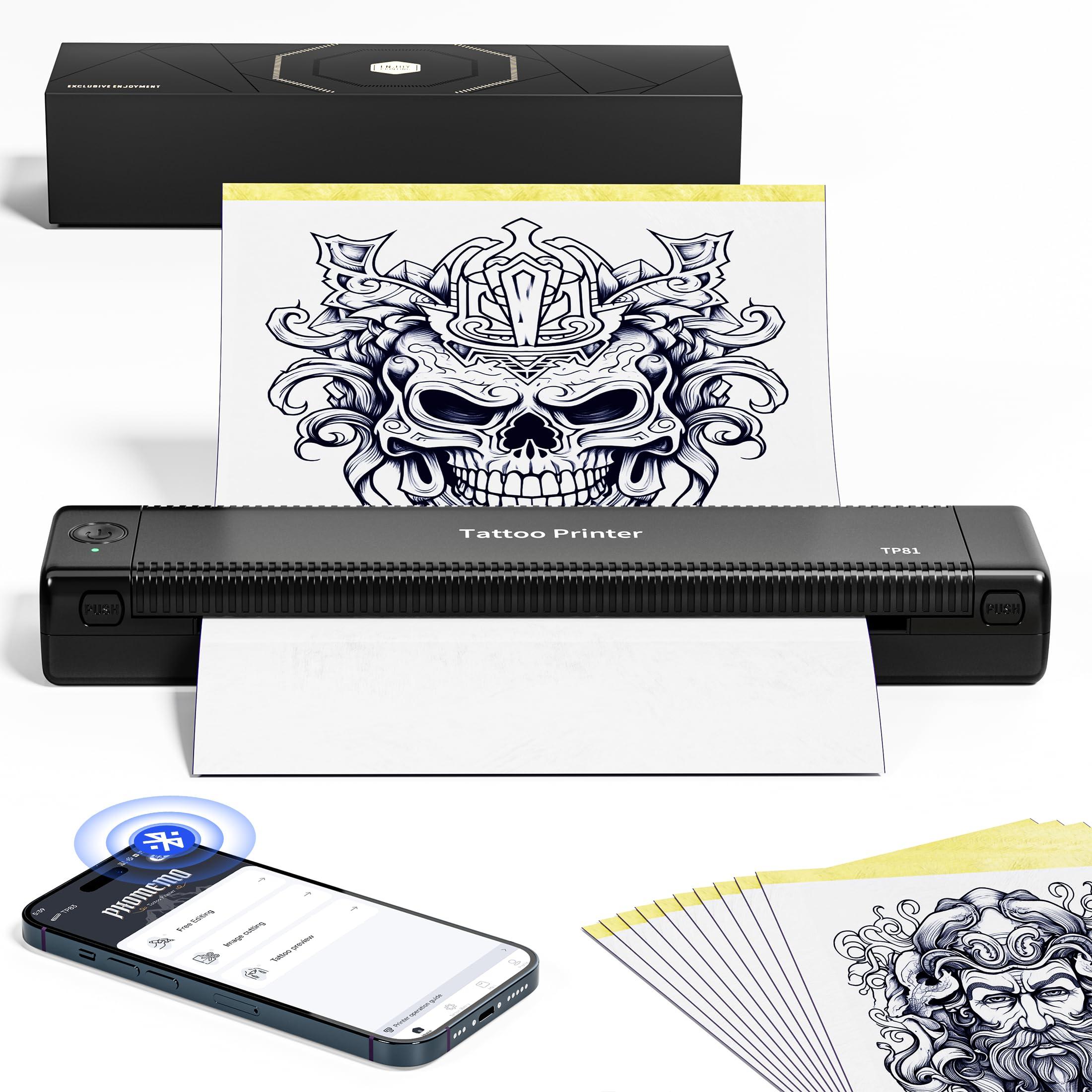 ItriAce ItriAce Tattoo Stencil Printer Bluetooth, Stencil Printer for Tattooing with 10pcs Paper, Thermal Tattoo Printer Machine for Tattoo Artist, Wireless Tattoo Transfer Printer Compatible with Phone PC