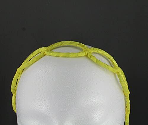 Wholesale Fashion HairClip Yellow Satin Wrapped Fabric 1 3/8" Wide Headband Oval Chain Link Cut Out Pattern Fashion hair Accessories for Women