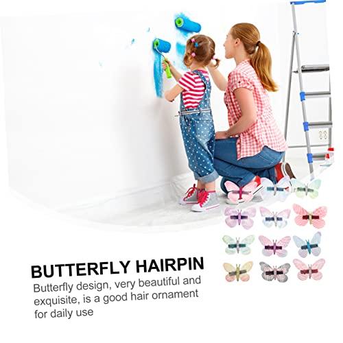 Beavorty Beavorty 12pcs butterfly hair clip girls bobby xmas headband girls hair accessories butterfly hair barrettes butterfly barrettes butterfly clip bride butterfly net fabric flash