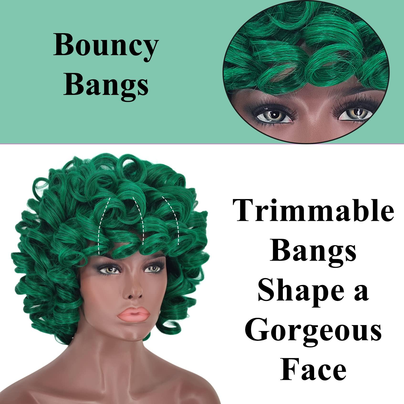 FOVER FOVER 2pcs Wigs - Black Wig and Green Wig