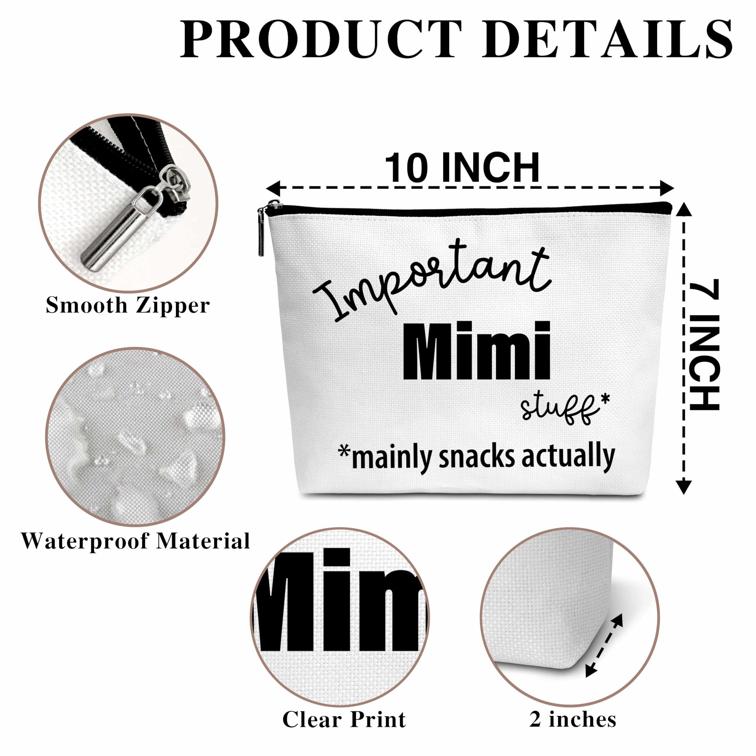 Cazhes Gifts for Mimi, Mother\'s Day Birthday Gifts Makeup Cosmetic Bag for Women, Best Mimi Ever Gifts, Mimi Gifts for Grandma from Grandkids - C06