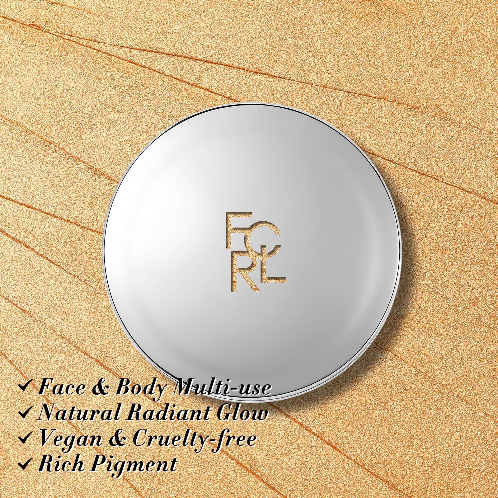 FOCALLURE FOCALLURE Shimmer Face Highlighter Makeup Powder, Gel to Powder Glow Finish, Leaving a Lightweight & Healthy Radiance, Long Lasting Luminous Face Body Highlighter Makeup,GD02 Escape Into Hyperspace