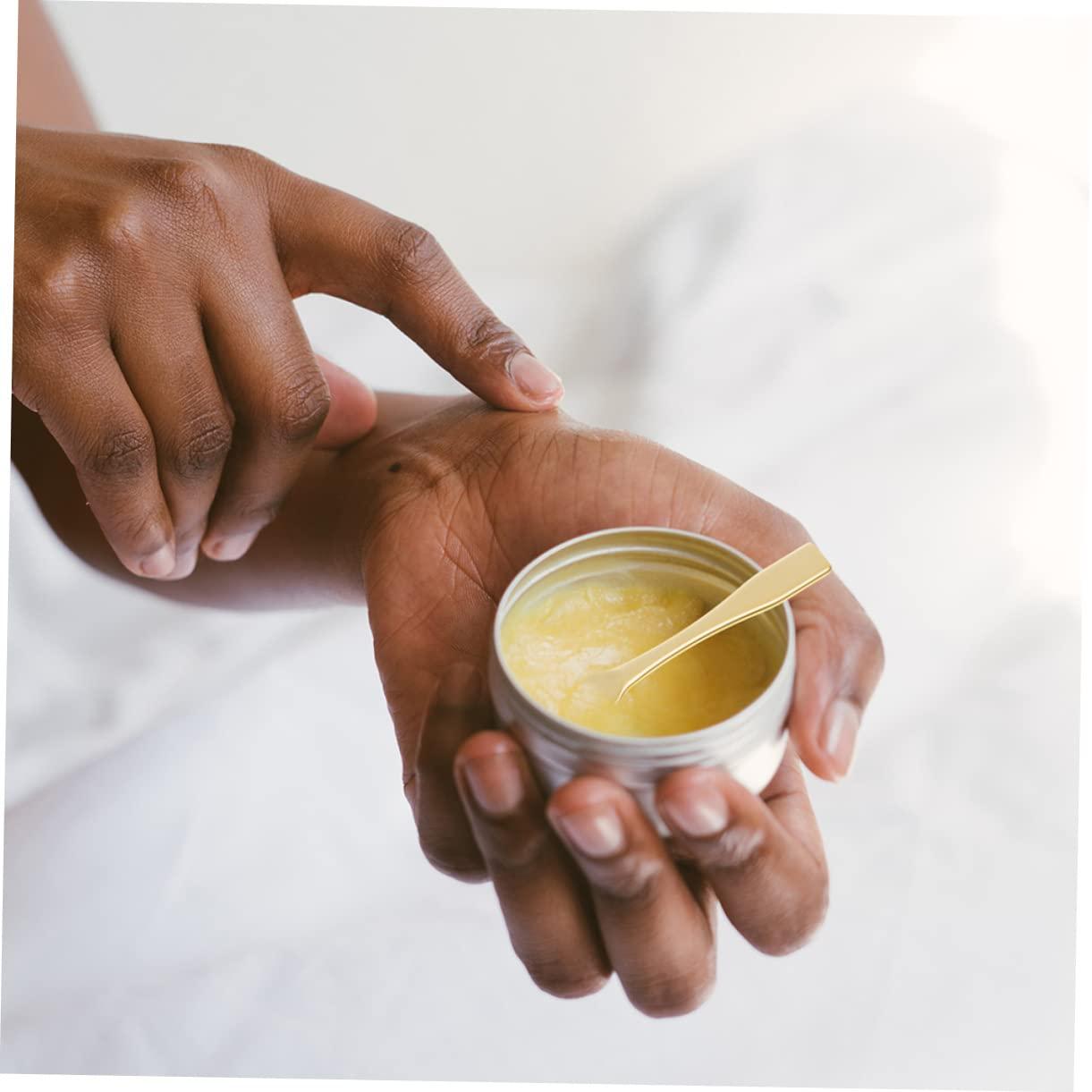 Beavorty Beavorty 60 Pcs Mask Spoon Espresso Spoons Facial Kit Skincare Tools Bar Spoon Makeup Spoons Spatula Skincare Spatula Eye Cream Mini Spatula Skincare Mini Black Spoon Abs Golden