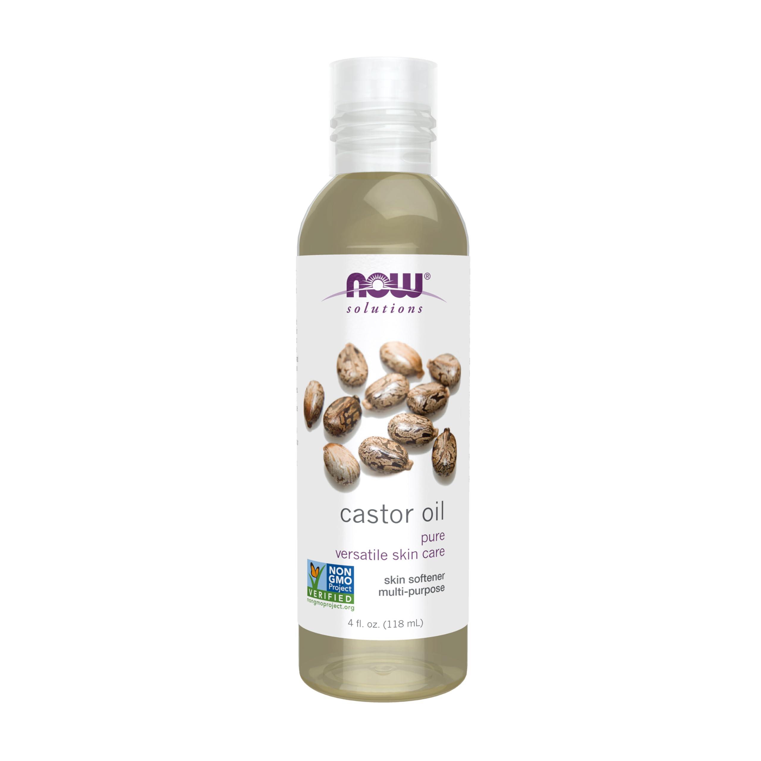 NOW NOW Solutions, Castor Oil, 100% Pure Versatile Skin Care, Multi-Purpose Skin Softener, 4-Ounce